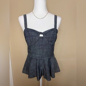 Tommy Girl Peplum Denim Top Size Large